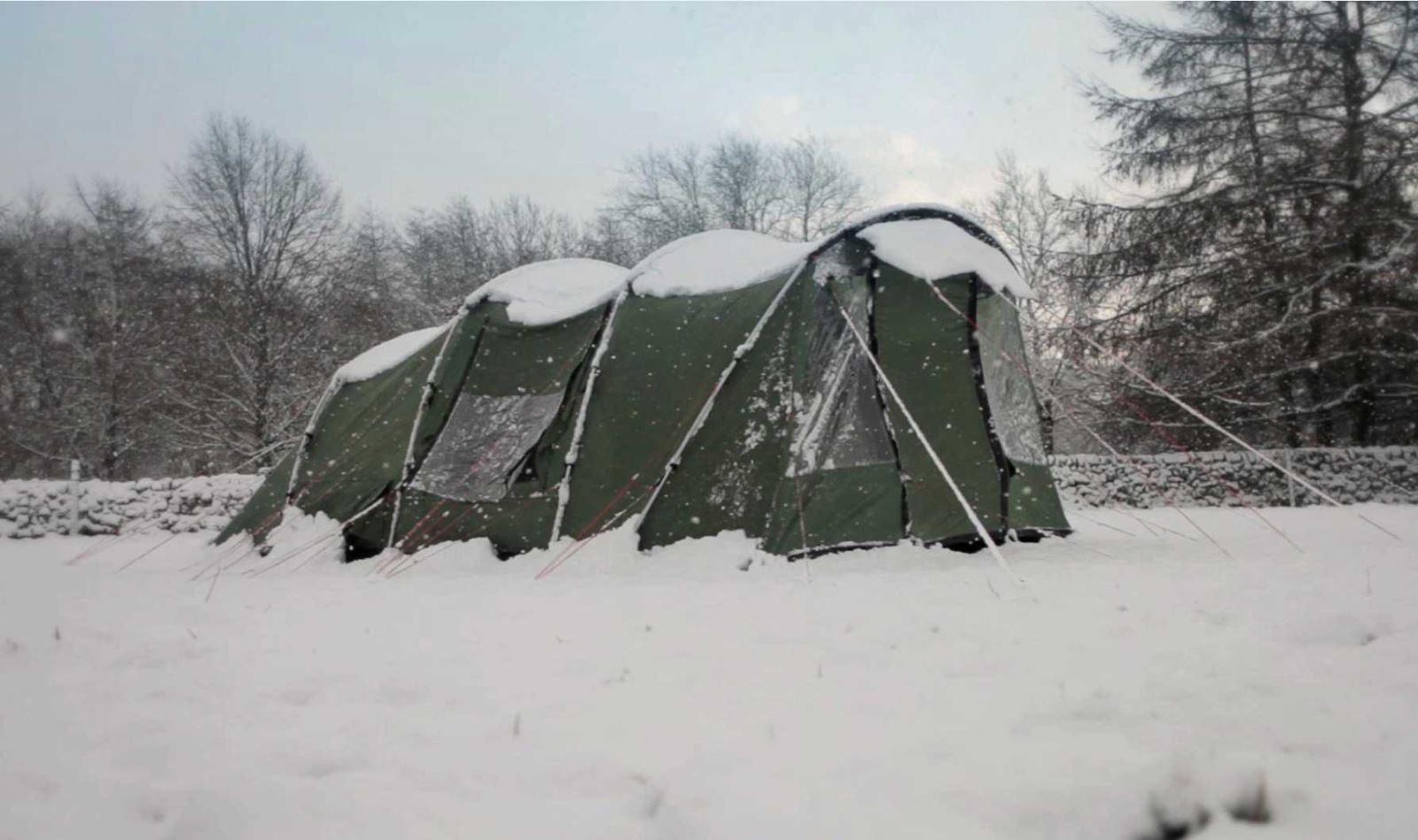 A tent in winter