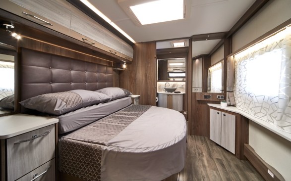 The bedroom on the Coachman Lusso