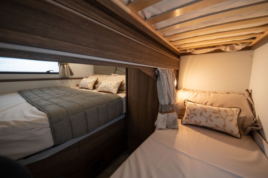 The bedroom inside the Camino 668