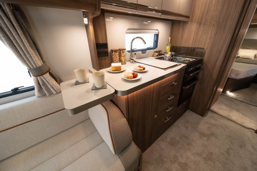 The kitchen inside the Camino 668