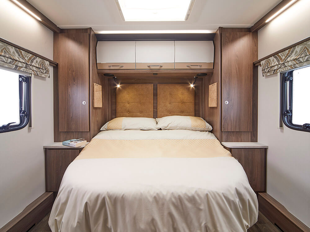 The bedroom in the Laser 545 Xtra