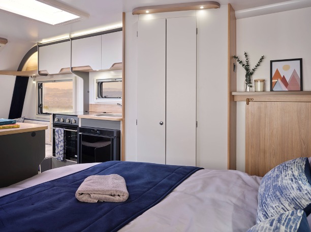 The bedroom inside the Bailey Discovery D4-4