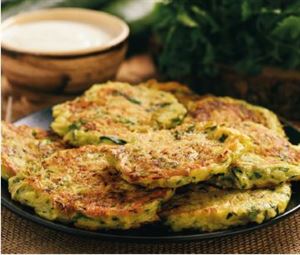 Courgette and mint fritters