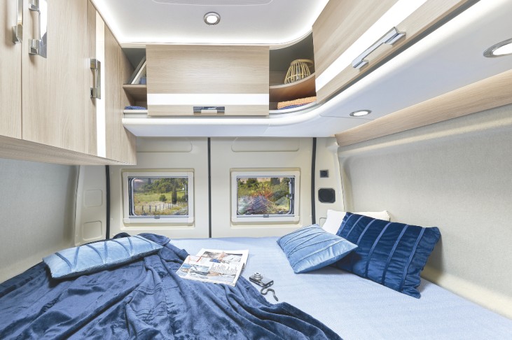 The bed inside the Dreamer Camper Van XL Limited
