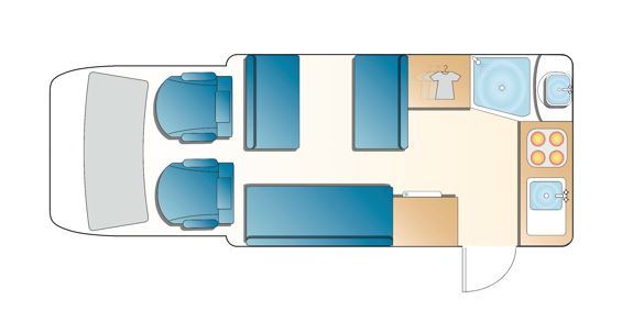Front Lounge Motorhome Bed