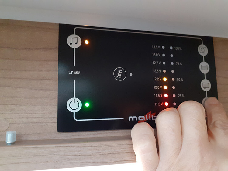 Motorhome electrics control panel