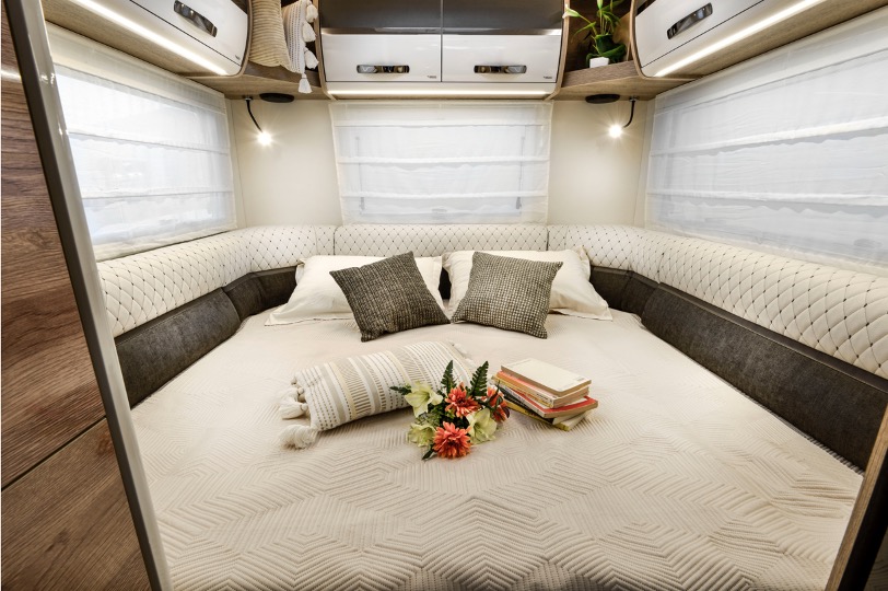 The bedroom inside the K-Yacht 95 Tekno Line
