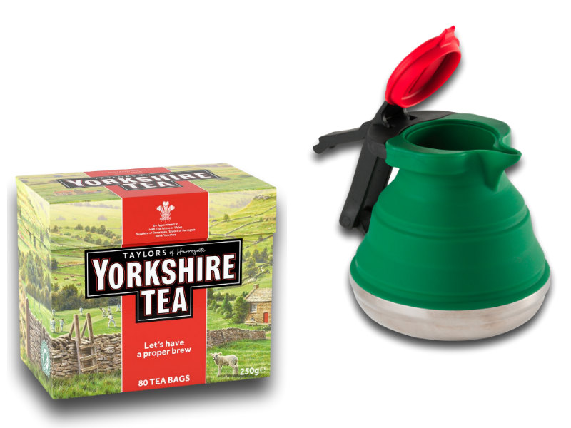 Yorkshire Tea and a folding kettle