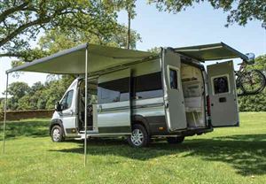 Many hire campervans come equipped with bike racks and awnings