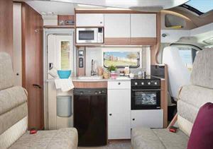 Modern motorhomes have fully equipped kitchens