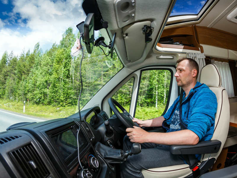 Man driving a motorhome