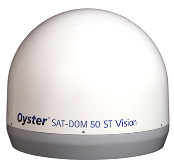 A satellite dome keeps the weather at bay