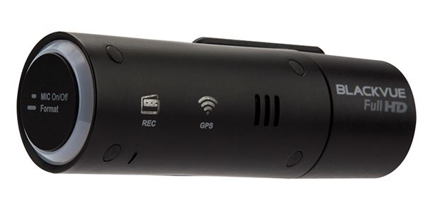 The BlackVue dashcam is relatively unobtrusive