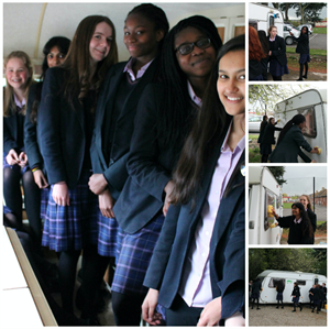Students of Chelmsford County High School for Girls working hard on the Calais refugee caravan