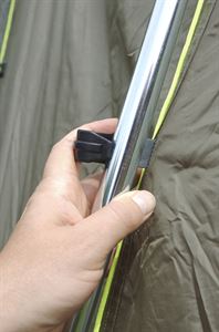 Clip flysheet to poles