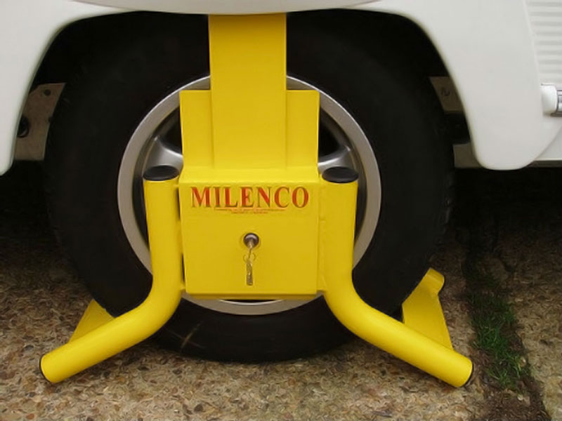 Milenco’s Mega Storage wheel clamp is one of the toughest you can buy Mega Wheel clamp