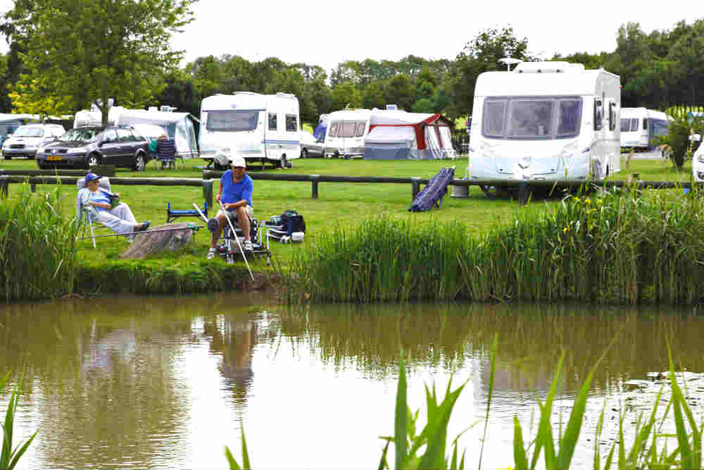 caravan site with fishing