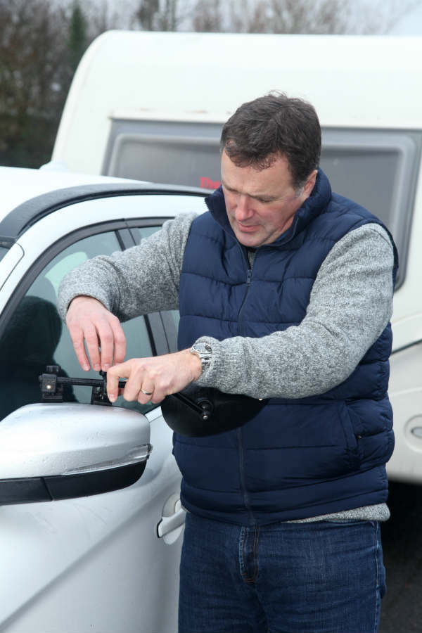Fitting caravan wing mirros