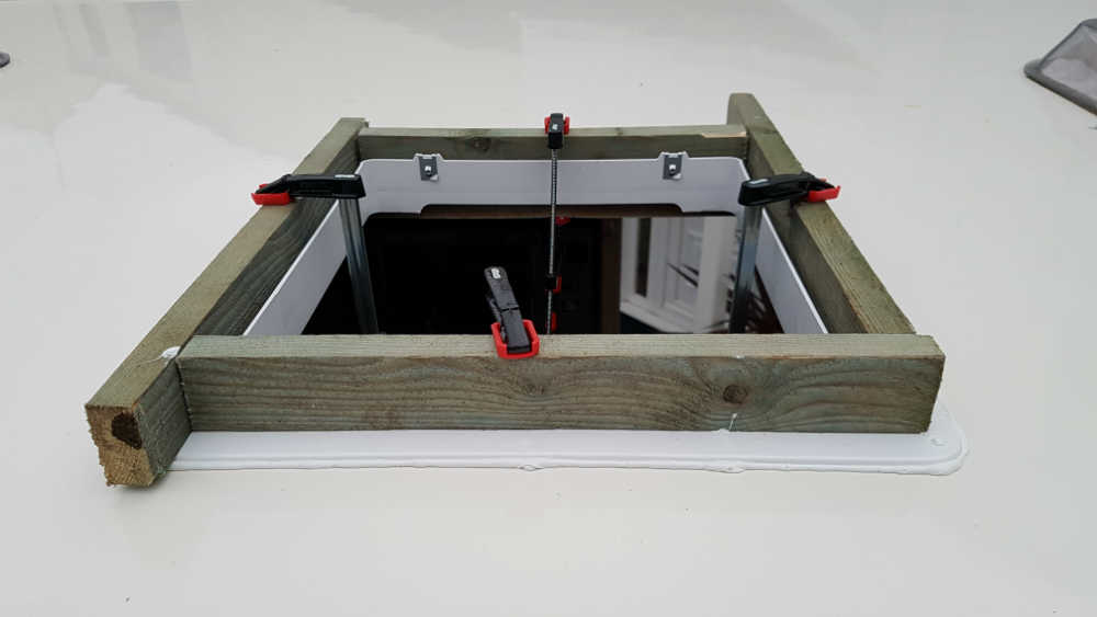 apply F-clamps around frame