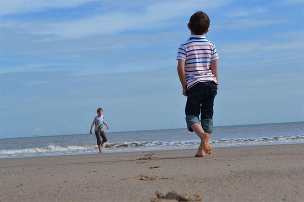 Skegness' wide beach