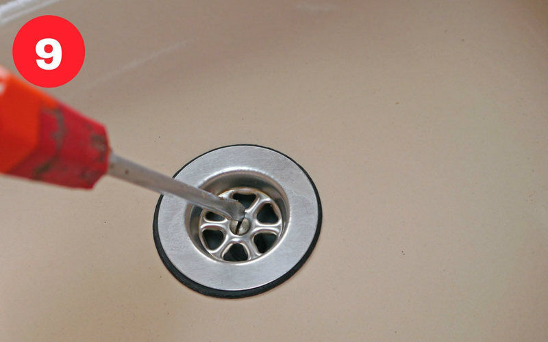 Transfer the waste fitting to the new sink.