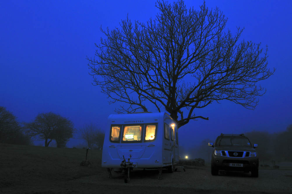 Holgates Silverdale Caravan Park at night