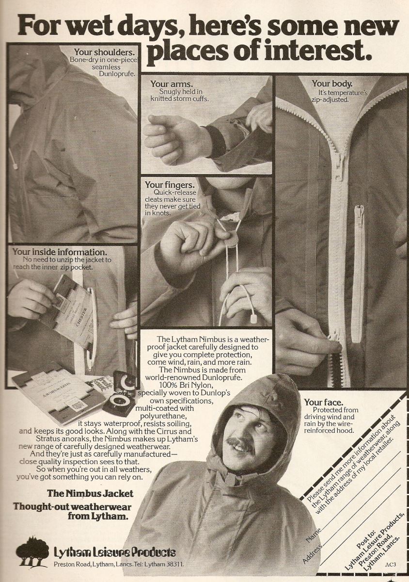 An advert for anoraks Anoraks advert