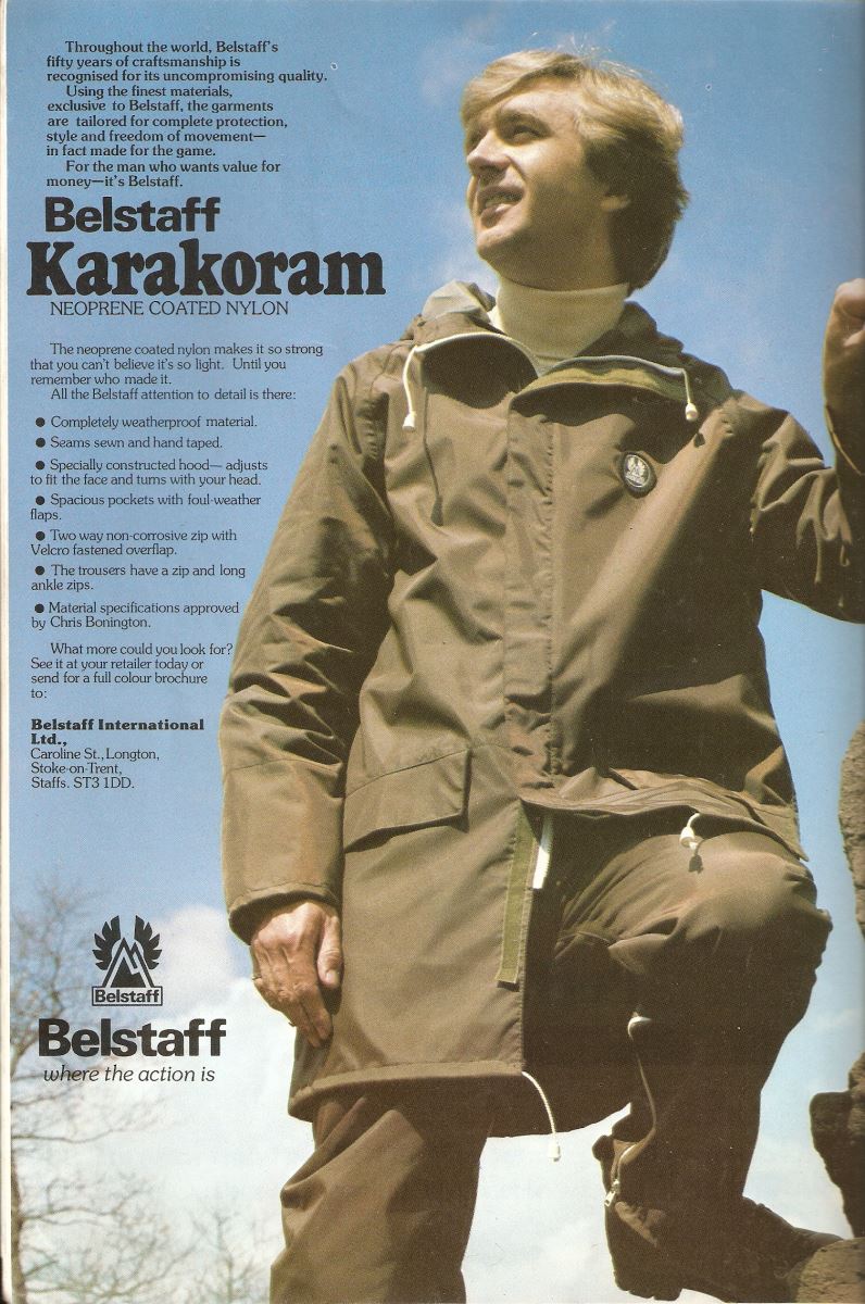 An advert for Belstaff clothing Belstaff clothing