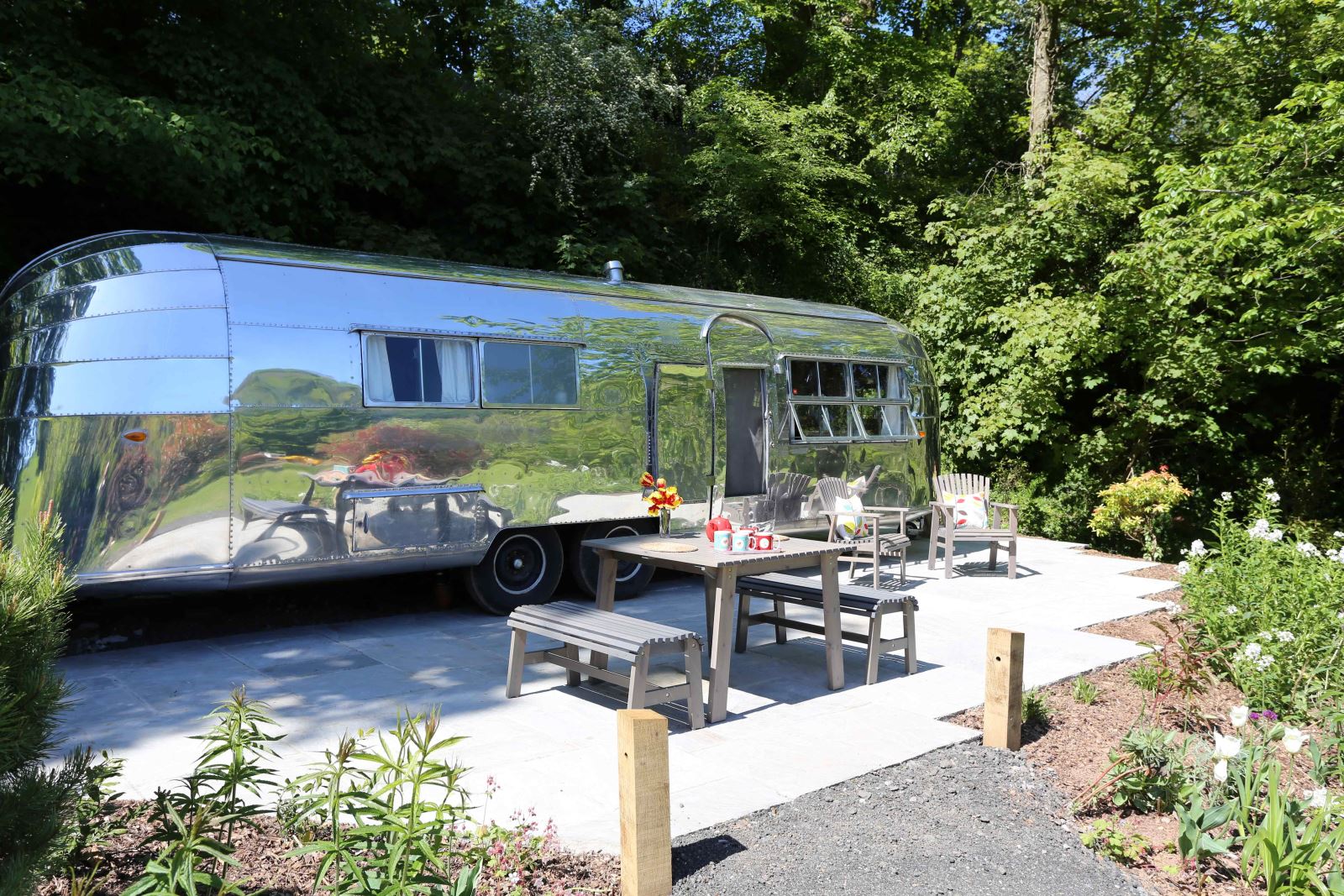 Airstream in a garden Airstream in a garden