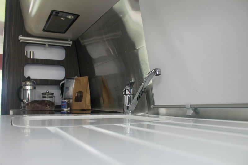 The kitchen on the Airstream The kitchen