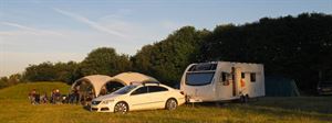Caravanning with an event shelter
