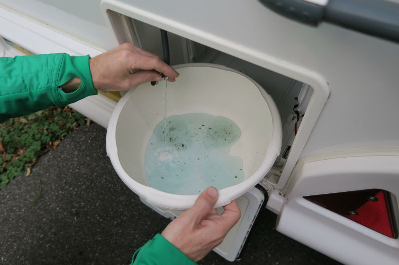 flush water tank to your cassette toilet