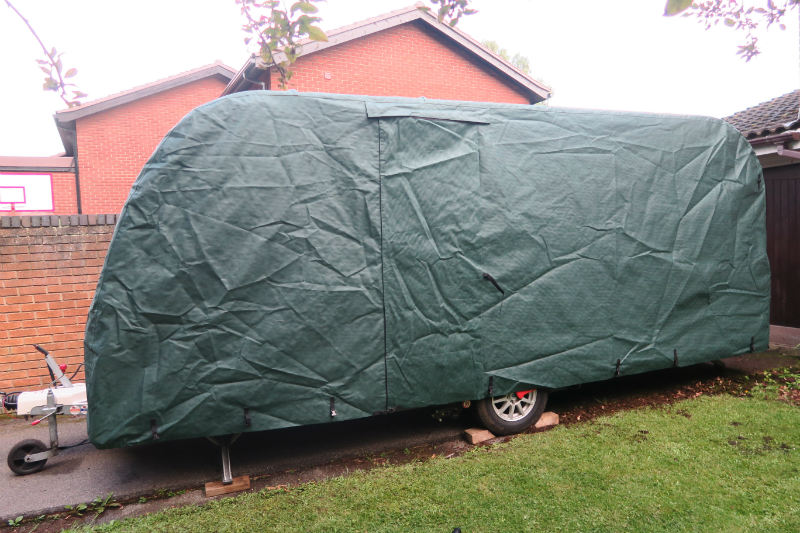 Caravan stored on a driveway