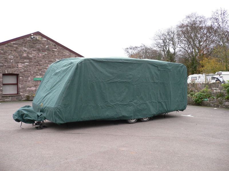 Caravan with a cover
