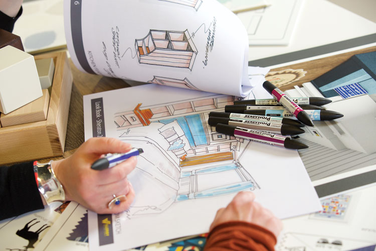 Sketching out designs at Willerby