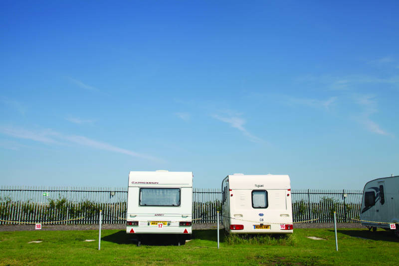 no trees near caravans on storage site