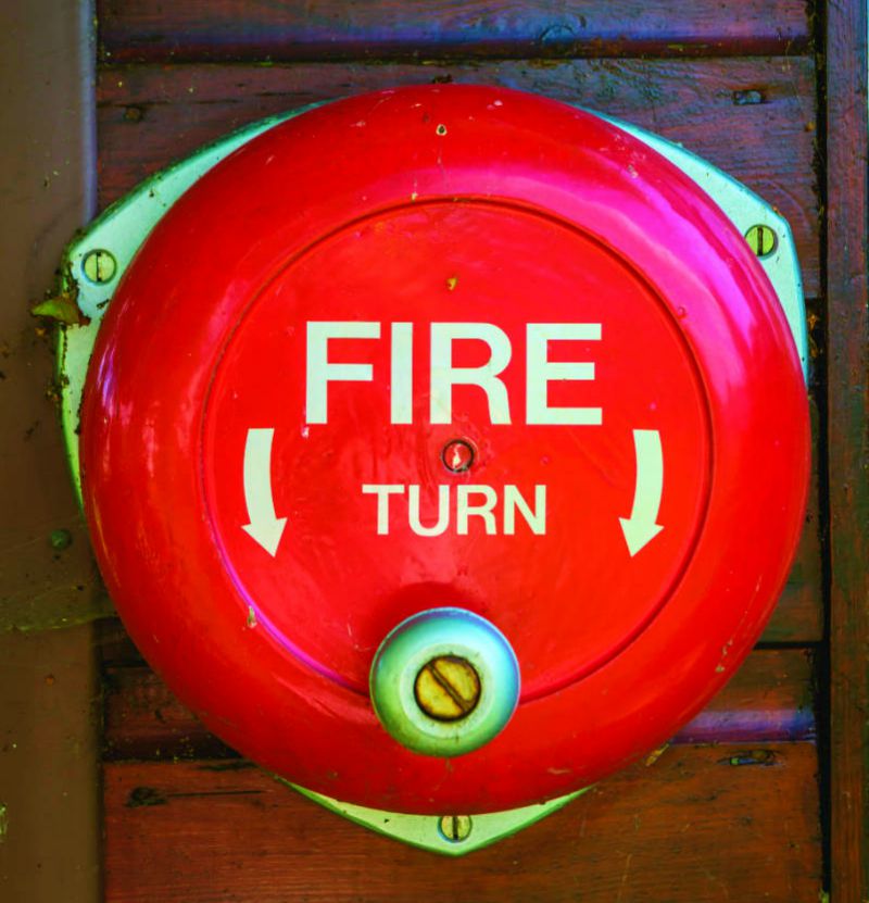 fire bell on caravan storage site