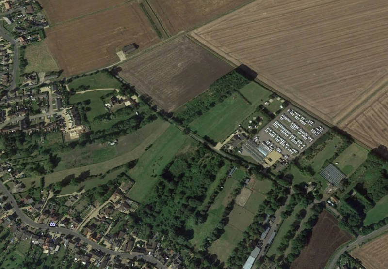 Caravan storage site from the air