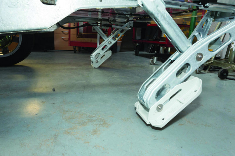 Feet on an E&P caravan Levelling system
