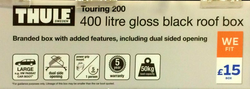roof box capacity