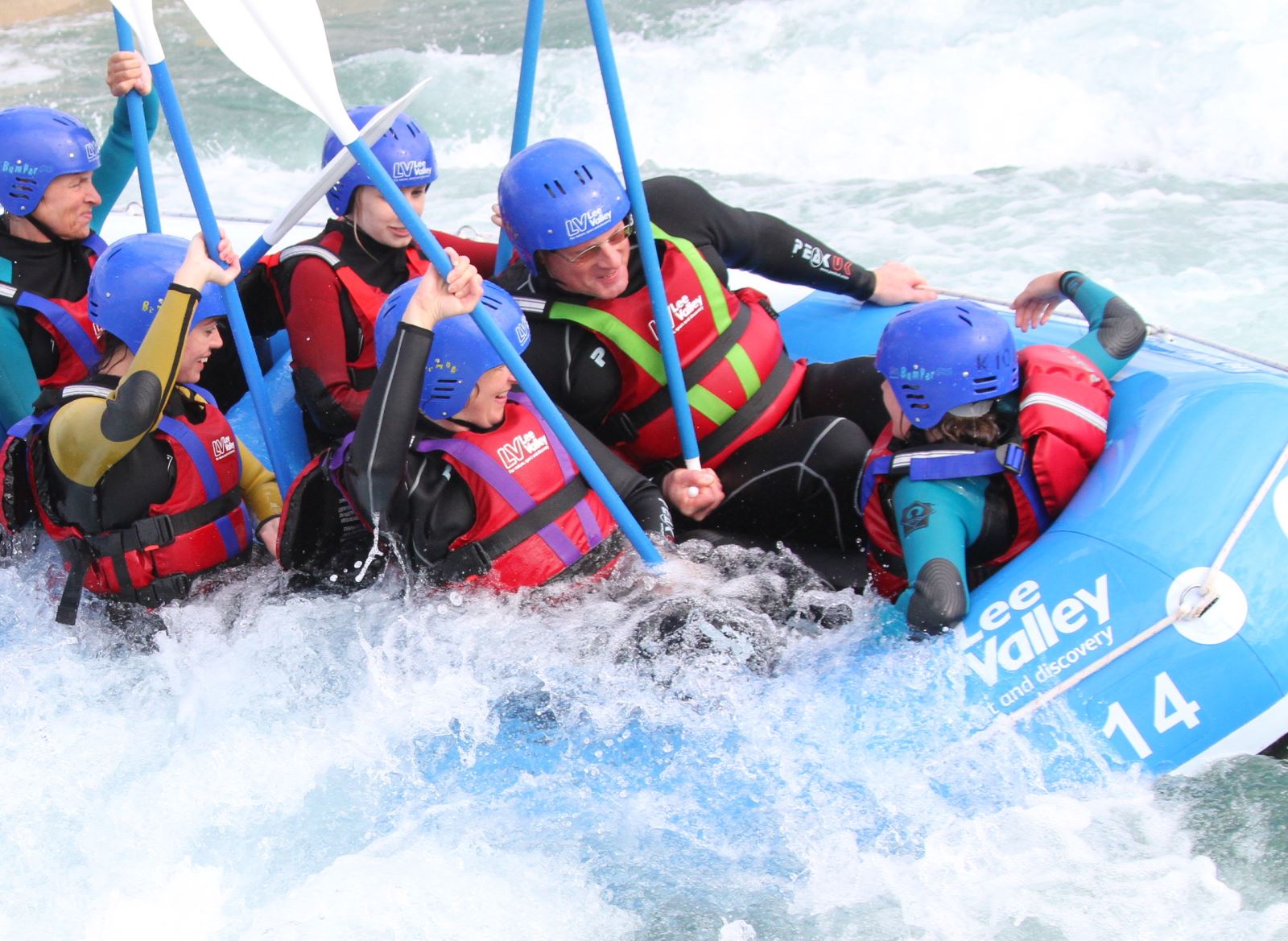 Group white water rafting