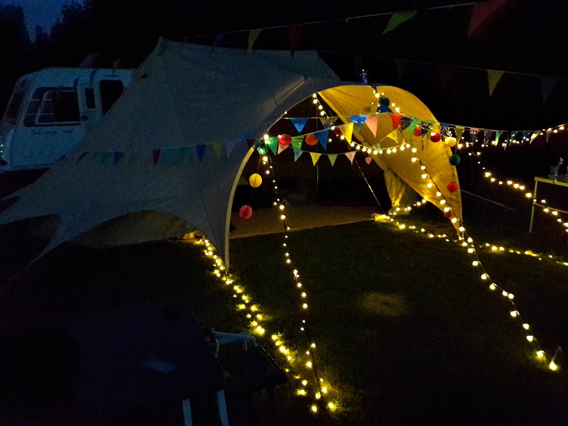 Tent with fairy lighting 