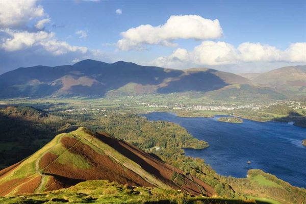 Derwentwater and Keswick as seen from Catbells summit Derwentwater and Keswick as seen from Catbells summit