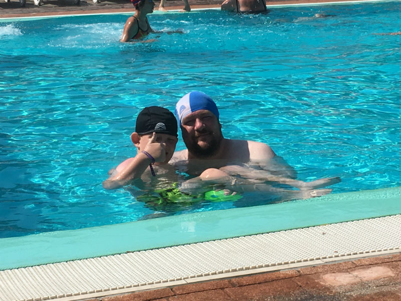 Camping in Europe swimming pool