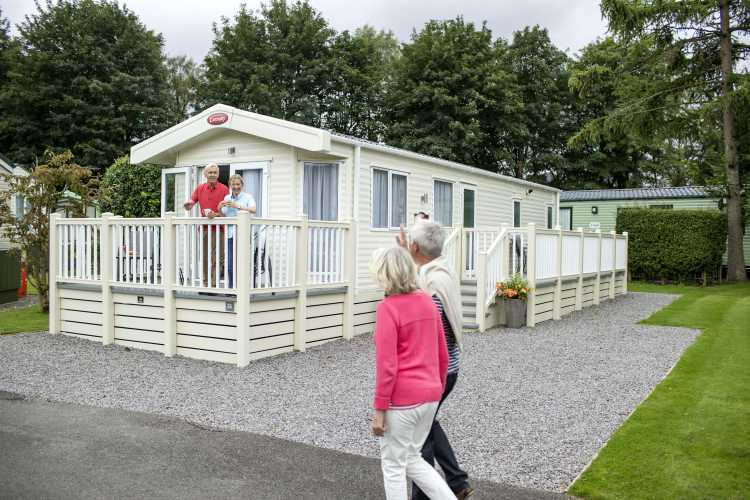people outside a park home