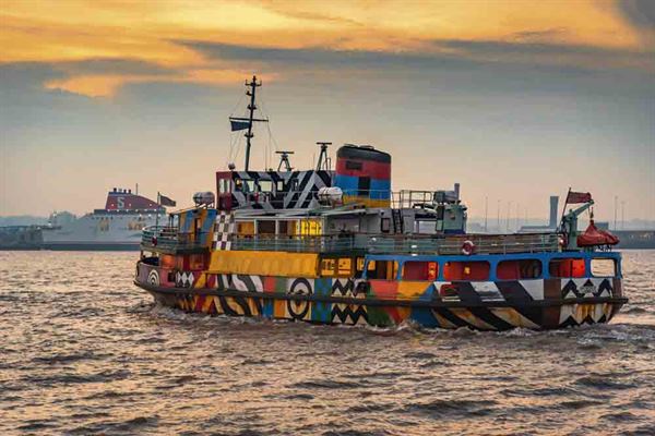 It can only be the ferry across the Mersey...