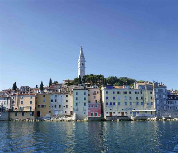 A cluster of colourful houses at Rovinj