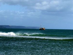 Views out to sea from Pentewan Sands
