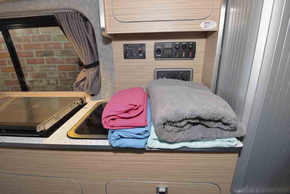 Image of microfibre towels in a motorhome