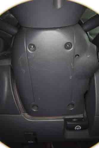 Ducato steering lock image - showing four crosshead screws